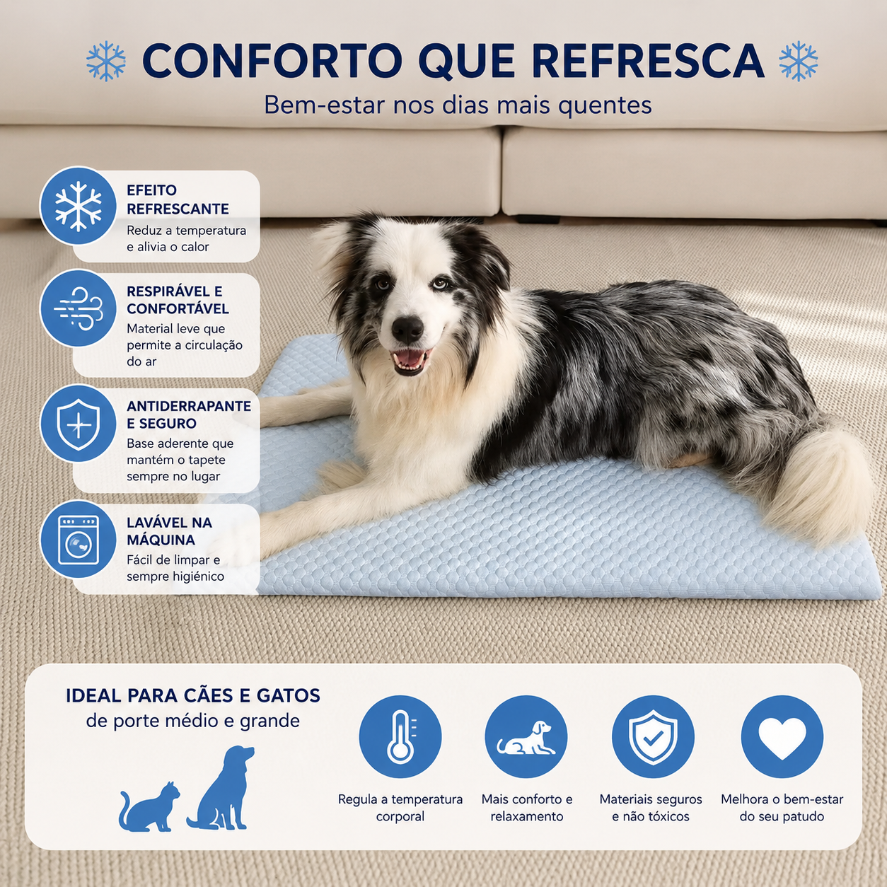 Tapete Refrescante Premium para Cães e Gatos