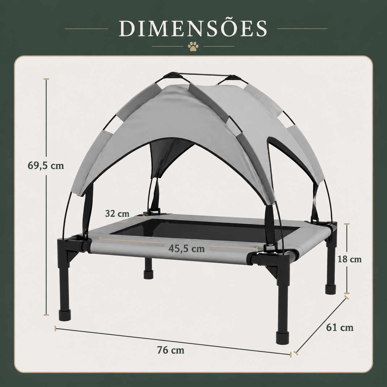 Cama Refrescante Elevada para Cães