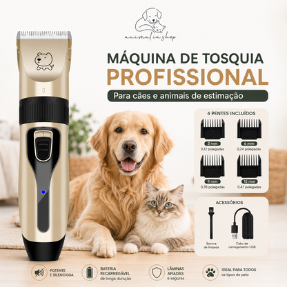 Máquina de Tosquia Profissional para Cães e Gatos – AnimaliaCare